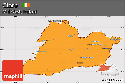 Political Simple Map of Clare, cropped outside