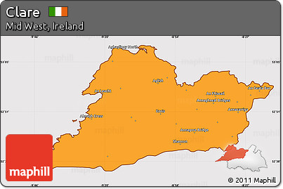 Political Simple Map of Clare, cropped outside