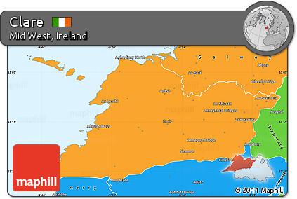 Political Simple Map of Clare