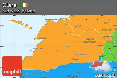 Political Simple Map of Clare