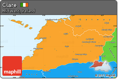Political Simple Map of Clare