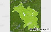 Physical Map of Midlands, darken