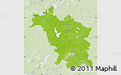 Physical Map of Midlands, lighten