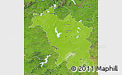 Physical Map of Midlands, satellite outside