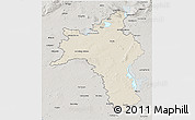 Shaded Relief 3D Map of Roscommon, semi-desaturated