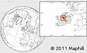 Blank Location Map of Roscommon, highlighted country, within the entire country