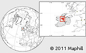 Blank Location Map of Roscommon, highlighted country