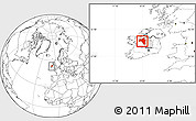 Blank Location Map of Roscommon, highlighted parent region, within the entire country