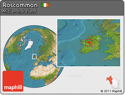 Satellite Location Map of Roscommon
