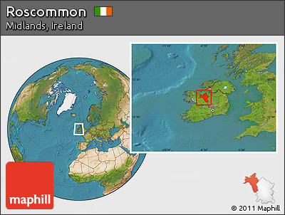 Satellite Location Map of Roscommon