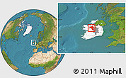 Satellite Location Map of Roscommon, highlighted country, highlighted parent region