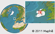 Satellite Location Map of Roscommon, highlighted country