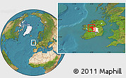Satellite Location Map of Roscommon, highlighted parent region
