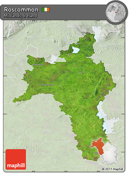 Satellite Map of Roscommon, lighten