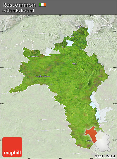 Satellite Map of Roscommon, lighten