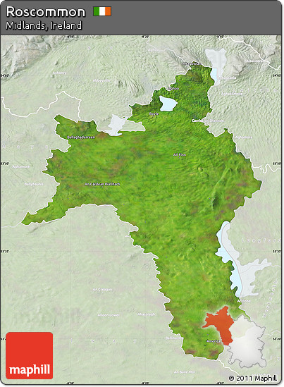 Satellite Map of Roscommon, lighten