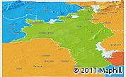 Physical Panoramic Map of Roscommon, political outside