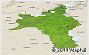 Satellite Panoramic Map of Roscommon, shaded relief outside
