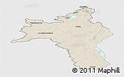 Shaded Relief Panoramic Map of Roscommon, cropped outside