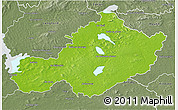 Physical 3D Map of Westmeath, semi-desaturated