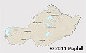 Shaded Relief 3D Map of Westmeath, cropped outside