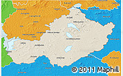 Shaded Relief 3D Map of Westmeath, political outside