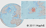 Gray Location Map of Westmeath, hill shading