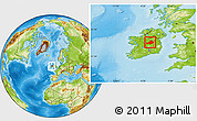 Physical Location Map of Westmeath, within the entire country