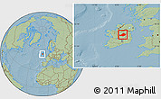 Savanna Style Location Map of Westmeath, within the entire country, hill shading