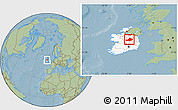 Savanna Style Location Map of Westmeath, highlighted country, hill shading