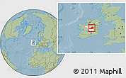 Savanna Style Location Map of Westmeath, highlighted parent region, hill shading