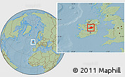 Savanna Style Location Map of Westmeath, hill shading