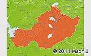 Political Map of Westmeath, physical outside