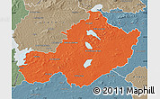 Political Map of Westmeath, semi-desaturated