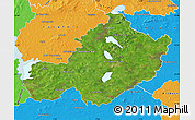 Satellite Map of Westmeath, political outside