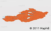 Political Panoramic Map of Westmeath, cropped outside