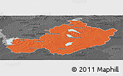 Political Panoramic Map of Westmeath, darken, desaturated