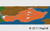 Political Panoramic Map of Westmeath, darken