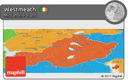 Political Panoramic Map of Westmeath