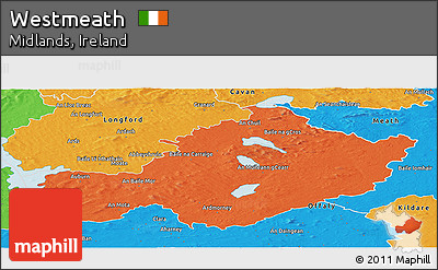 Political Panoramic Map of Westmeath