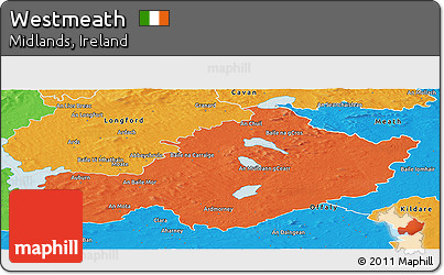 Political Panoramic Map of Westmeath