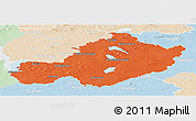 Political Panoramic Map of Westmeath, lighten