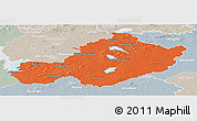 Political Panoramic Map of Westmeath, lighten, semi-desaturated