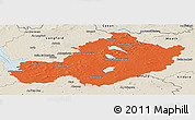 Political Panoramic Map of Westmeath, shaded relief outside