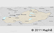 Shaded Relief Panoramic Map of Westmeath, desaturated