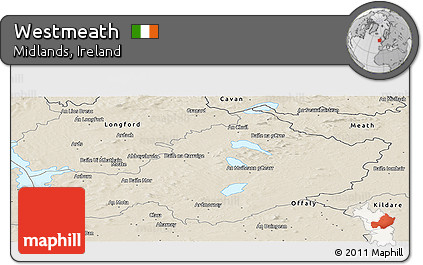 Shaded Relief Panoramic Map of Westmeath