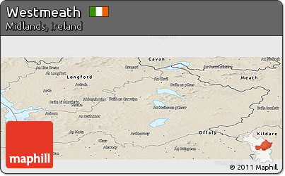 Shaded Relief Panoramic Map of Westmeath