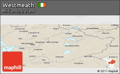 Shaded Relief Panoramic Map of Westmeath
