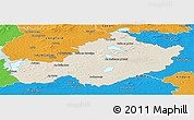 Shaded Relief Panoramic Map of Westmeath, political outside