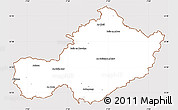 Classic Style Simple Map of Westmeath, cropped outside